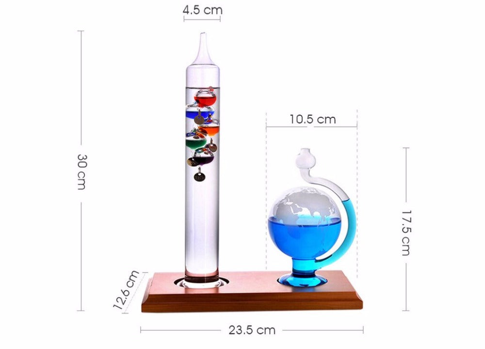 Galileo Thermometer & Barometer Weather Forecast