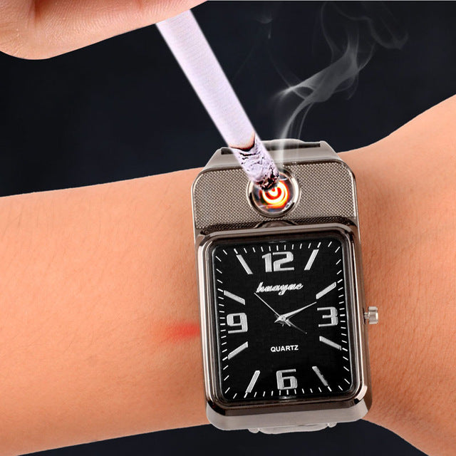 USB Flameless Lighter Wristwatch